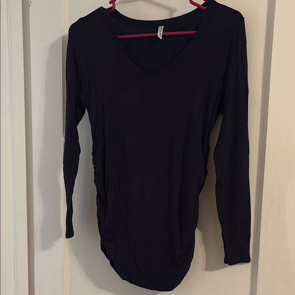 Mother Bee Maternity Navy Long Sleeve Top